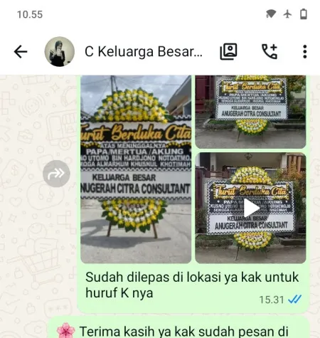 Pengiriman Papan Bunga Duka Keranggan